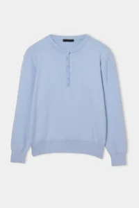 TRENDYOLMİLLA Wardrobe Essentials Baby BLUE Crew Neck buttoned Knitwear Sweater - Image 5