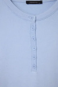 TRENDYOLMİLLA Wardrobe Essentials Baby BLUE Crew Neck buttoned Knitwear Sweater - Image 6