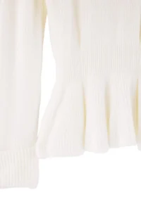 TRENDYOLMİLLA Ecru Soft textured Skirt Tip peplum Detailed Knitwear Sweater - Image 7