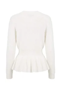 TRENDYOLMİLLA Ecru Soft textured Skirt Tip peplum Detailed Knitwear Sweater - Image 8