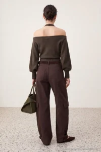TRENDYOLMİLLA Khaki Soft textured Special Thread Collar Detailed Knitwear Sweater - Image 5