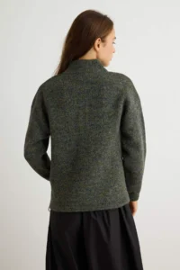 TRENDYOLMİLLA Anthracite Soft textured Woolly Wide Pattern Thick Knitwear Sweater - Image 5