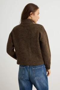 TRENDYOLMİLLA Brown Soft textured Woolly Wide Pattern Thick Knitwear Sweater - Image 4