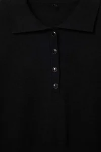 TRENDYOLMİLLA Wardrobe Essentials Black Polo Shirt Collar Fitted/Bluzan Knitwear Sweater - Image 6