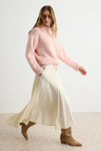 TRENDYOLMİLLA Powder PINK Moheir Look Soft textured Knitwear Sweater