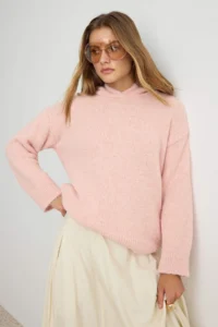 TRENDYOLMİLLA Powder PINK Moheir Look Soft textured Knitwear Sweater - Image 2