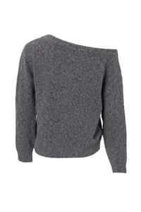 TRENDYOLMİLLA Wardrobe Essentials Anthracite Soft textured Boat Neck Basic Knitwear Sweater - Image 7