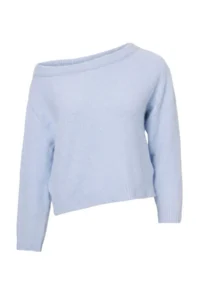 TRENDYOLMİLLA Wardrobe Essentials Light BLUE Soft textured Boat Neck Knitwear Sweater - Image 5