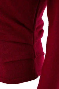 TRENDYOLMİLLA Burgundy Soft textured Boat Neck Side Shirred Knitwear Sweater - Image 7