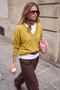 TRENDYOLMİLLA Wardrobe Essentials Oil Green Deep V-neck Basic Knitwear Sweater - Image 2