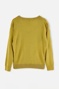 TRENDYOLMİLLA Wardrobe Essentials Oil Green Deep V-neck Basic Knitwear Sweater - Image 7