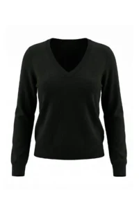 TRENDYOLMİLLA Khaki Wardrobe Essenstials Stone 100% Wool V-neck Basic Knitwear Sweater