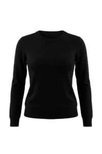 TRENDYOLMİLLA Wardrobe Essentials Black 100% Wool Crew Neck Basic Knitwear Sweater