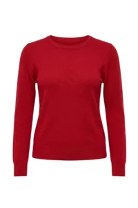 TRENDYOLMİLLA Wardrobe Essentials Red 100% Wool Crew Neck Basic Knitwear Sweater