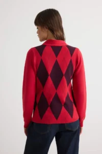 TRENDYOLMİLLA Red Collar Ucu Binding Detailed Knitwear Sweater - Image 2