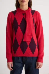 TRENDYOLMİLLA Red Collar Ucu Binding Detailed Knitwear Sweater - Image 3