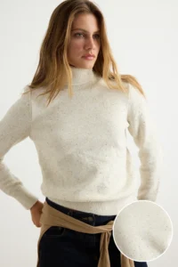 TRENDYOLMİLLA Stone Pul sequined High Neck Knitwear Sweater