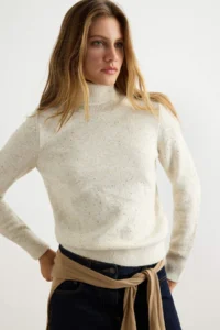 TRENDYOLMİLLA Stone Pul sequined High Neck Knitwear Sweater - Image 3