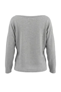 TRENDYOLMİLLA Gray Premium Thread/Special Thread Boat Neck Fitted Knitwear Sweater - Image 6