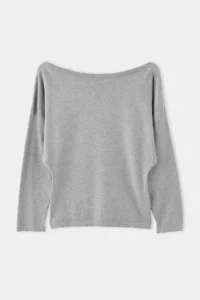 TRENDYOLMİLLA Gray Premium Thread/Special Thread Boat Neck Fitted Knitwear Sweater - Image 7