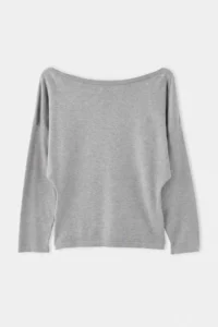 TRENDYOLMİLLA Gray Premium Thread/Special Thread Boat Neck Fitted Knitwear Sweater - Image 9