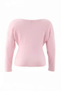 TRENDYOLMİLLA PINK Premium Thread/Special Thread Boat Neck Fitted Knitwear Sweater - Image 8