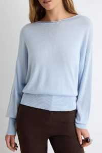 TRENDYOLMİLLA Light BLUE Thin Rib Detailed Knitwear Sweater - Image 3
