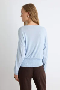 TRENDYOLMİLLA Light BLUE Thin Rib Detailed Knitwear Sweater - Image 4