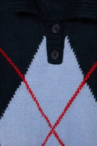 TRENDYOLMİLLA NAVY BLUE Soft textured Baklava Patterned Knitwear Sweater - Image 2
