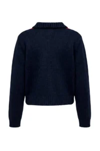 TRENDYOLMİLLA NAVY BLUE Soft textured Baklava Patterned Knitwear Sweater - Image 3