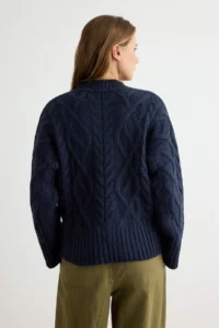 TRENDYOLMİLLA NAVY BLUE Soft textured Premium Thread Knitwear Sweater - Image 4