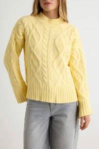TRENDYOLMİLLA Yellow Soft textured Premium Thread Knitwear Sweater - Image 4