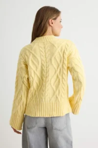 TRENDYOLMİLLA Yellow Soft textured Premium Thread Knitwear Sweater - Image 5
