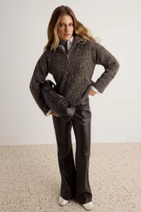 TRENDYOLMİLLA Brown High Neck gradient Thread Knitwear Sweater - Image 2
