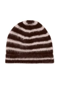 TRENDYOLMİLLA Brown Striped Oversized Crew Neck Soft Beret Knitwear Sweater - Image 8