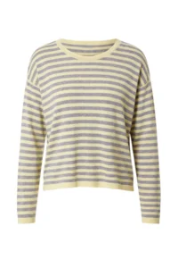 TRENDYOLMİLLA Yellow Striped Shawl Soft textured Knitwear Sweater - Image 4