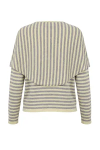 TRENDYOLMİLLA Yellow Striped Shawl Soft textured Knitwear Sweater - Image 5