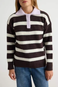 TRENDYOLMİLLA Lilac Wide Pattern Soft textured Knitwear Sweater - Image 3