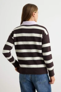 TRENDYOLMİLLA Lilac Wide Pattern Soft textured Knitwear Sweater - Image 4