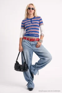 TRENDYOLMİLLA Ecru Double Sleeve Detailed Striped Knitwear Sweater - Image 4