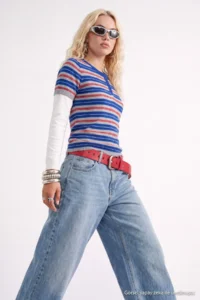 TRENDYOLMİLLA Ecru Double Sleeve Detailed Striped Knitwear Sweater - Image 5