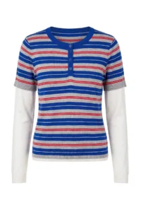 TRENDYOLMİLLA Ecru Double Sleeve Detailed Striped Knitwear Sweater - Image 7
