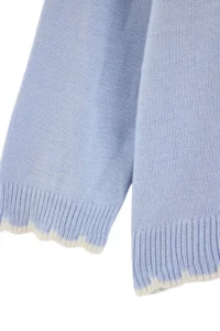 TRENDYOLMİLLA BLUE Wavy Contrast Collar Knitwear Sweater - Image 2
