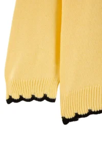 TRENDYOLMİLLA Yellow Wavy Contrast Collar Knitwear Sweater - Image 2