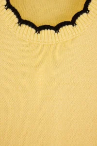 TRENDYOLMİLLA Yellow Wavy Contrast Collar Knitwear Sweater - Image 3