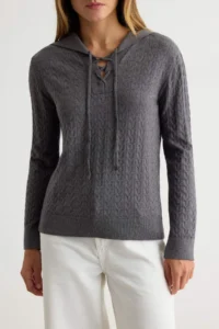 TRENDYOLMİLLA Anthracite Hair Knitting Binding Detailed Turndown collar Knitwear Sweater - Image 3