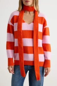 TRENDYOLMİLLA Red*001 Soft textured Scarf Knitwear Sweater - Image 3