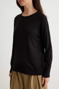 TRENDYOLMİLLA Black Basic Crew Neck Knitwear Sweater - Image 3
