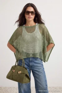 TRENDYOLMİLLA Green Pul Sequin embroidered Knitwear Sweater - Image 6