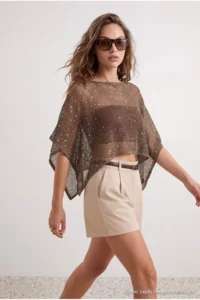 TRENDYOLMİLLA Mink Pul Sequin embroidered Knitwear Sweater - Image 3